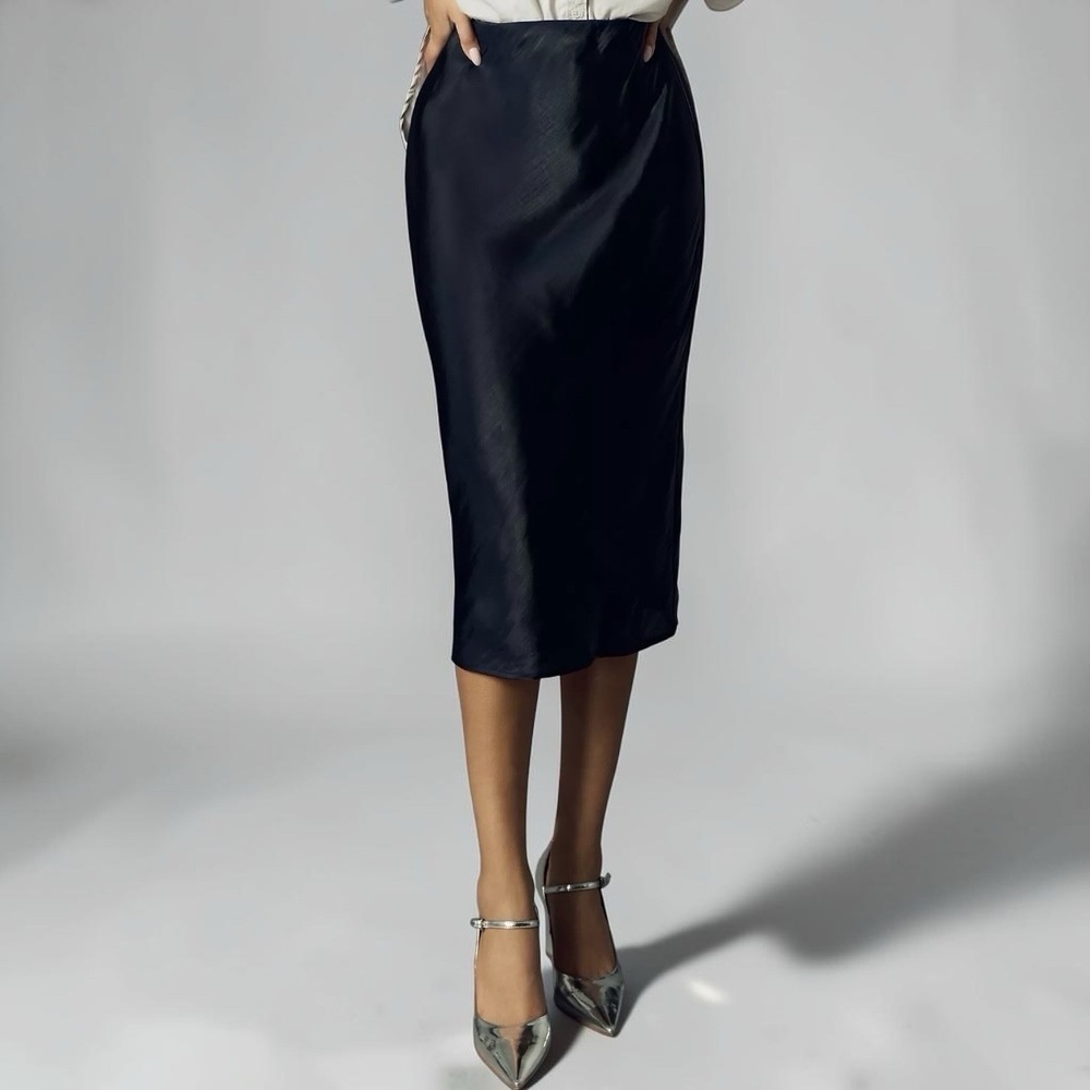 Anthropologie Liquid Shine Bias-Cut Midi Skirt Small Purple Whimsigoth Grunge